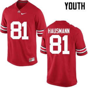 NCAA Ohio State Buckeyes Youth #81 Jake Hausmann Red Nike Football College Jersey KSM1045LM